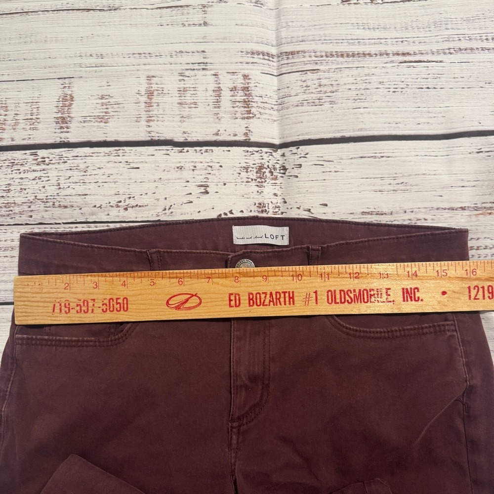 Ann Taylor Loft Curvy Straight Stretch Pants Maroon Women's Size 10 (Fits 32x23) - Picture 6 of 12